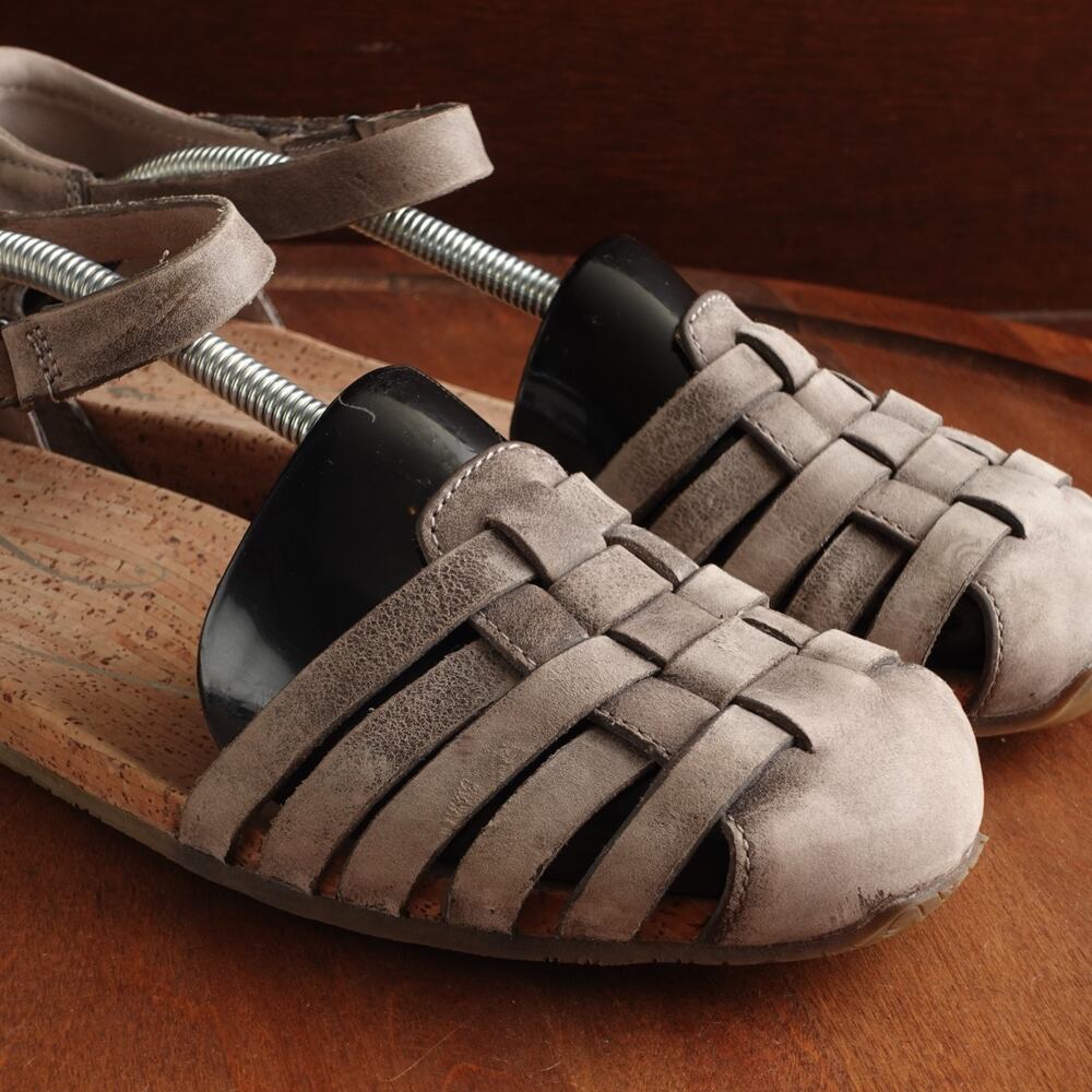 Ahnu Sandals Womens Size 9 Taupe Malini Leather Strappy Fisherman Coastal Shoes - Picture 6 of 15